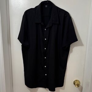 Classic Black Patterned Casual Button Down Shirt